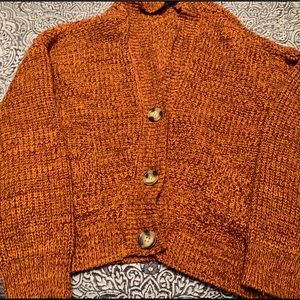 orange garage cardigan